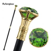 Grüner Diamant Typ goldener Gehstock Mode dekorative Gehstock Gentleman elegante Cosplay Rohr knopf Crosier 93cm