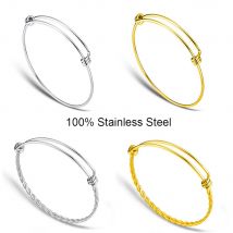 Edelstahl Kabel Draht Armreif Frauen Männer Einstellbare Manschette Armband 50mm 55mm 60mm 65mm DIY Schmuck erkenntnisse Zubehör