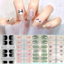 Panda-Stil, backfreies Gel, 5D-Nagelaufkleber, voller Nagel, selbstklebender Aufkleber, wasserdichter Nagel, exklusive Frau, Maniküre, Aufkleber