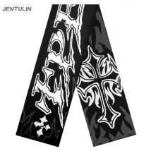Männer Schal Winter Y2k Streetwear Sober 2 Gestrickte Brief Goth Schal Schals Koreanische Mode Hip Hop Vintage Warme Unisex Zubehör