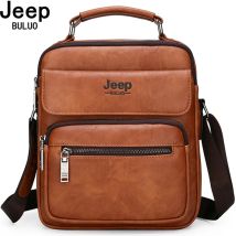 JEEP BULUO männer Handtaschen Berühmte Marke Große Größe Mann Leder Umhängetasche Schulter Messenger Tasche Für 9,7 zoll iPad Casual Business