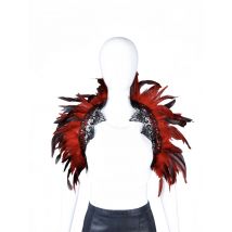 Steampunk Gothic Lace Feather Shawl Vintage Glamorous False Wing Collar for Halloween Carnival Party Cosplay Costume Accessory