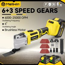 MELLWIN Brushless Oscillante Strumento Multifunzione Sega Elettrica Trimmer Pala di Taglio Strumento di Lavorazione Del Legno Per Makita 18V Batteria Spille