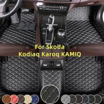 Maßgeschneiderte Fußmatten für Skoda Kodiaq 2017–2023, Karoq 2017–2023, KAMIQ 2018–2023, vollständige Abdeckung, automatische Fußmatten, luxuriöse Bodenbeläge
