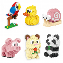 Creative Mini Building Block Toy Set Animal Theme Dog Cat Bird and Other Shapes Children's Birthday Gift Box and Ornaments