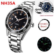 Benutzerdefinierte Logo NH35 Bewegung Uhr 10bars Herren 41mm Saphir Keramik Lünette Männliche