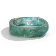 3 Styles Irregular Boho Blue Resin Acrylic Wide Bracelet for Women New Punk Round Chunky Metal Bangles on Party Jewelry Gifts