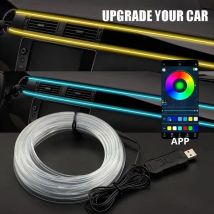 2/3/4/5M Interni Auto RGB Atmosfera Luce Ambiente HA CONDOTTO LA Luce di Striscia USB In Fibra Ottica Atmosfera Lampada Decorazione Supporto di Controllo APP