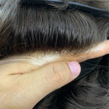 Posticci per capelli umani Sistema di sostituzione in PU per pelle sottile Toupee per capelli umani da uomo