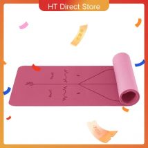 Tappetino yoga 183x61 cm TPE 6 mm Tappetino fitness antiscivolo Tappetino da allenamento Pilates Adatto alla pelle e senza ftalati