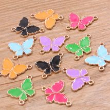 10pcs 15*20mm 6 Farbe neue Legierung Metall Tropfen Öl Schmetterling Charms Tier verbinder für DIY Armband Halskette Schmuck herstellung