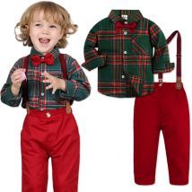 Jungen Kleidung Kinder Anzug Baby Weihnachten Outfit Weihnachten formelle Set Kleinkind Kleidung Säugling Party Geschenk Familie Fotografie Kleid Shirt