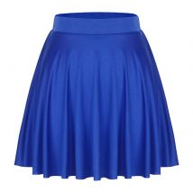 Womens Solid Color Ruffle Skirt Casual Elastic Waistband Breathable Flared Skirts Loungewear Homewear Dance Performance Costumes