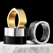 Minimalismus Raute Edelstahl Männer Ringe Punk Neue In Für Männliche Frauen Mode Schmuck Kreativität Geschenk Großhandel Dropshiping