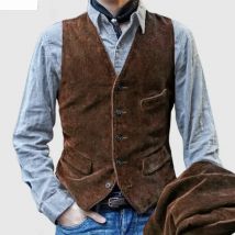 Herren-Vintage-Westen im britischen Stil, Cordweste, Freizeitmäntel, modische einreihige ärmellose Jacke für Herren, formelle Weste