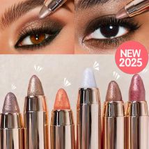 6-Farben-Lidschattenstift mit doppelseitigem Ende – wasserfest, langlebig, matt und glitzernd, Kontur, Highlight, zertifiziert, Unisex