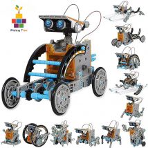 13-in-1 solarbetriebener Roboter, Wissenschaftsset, DIY-Bausteine, Lernspielzeug für Kinder