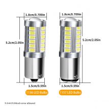 2 SZT. 1156 Ba15s 1157 Bay15d 33 SMD Led Żarówki Samochodowe Światła Stop Kierunkowskaz Przeciwmgielne Hamulec Cofania Światła Pozycyjne