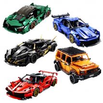 Klassische Sportwagen-Rennbausteine, Modell GTR-Stil, Supercar, Maßstab 1:14, MOC, kreativ, technisch, DIY, Erwachsene, Kinder, Urlaubsgeschenk