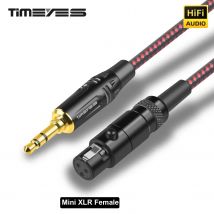 TIMEYES Cavo audio stereo da 3,5 mm a mini XLR femmina Cavo audio per cuffie da 1/8 pollici TRS a 3 pin Mini XLR femmina