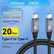 FDBRO 240W 20gb Carica Super Veloce Tipo-C Cavo USB3.2 Cavo USB di Ricarica Rapida Per iPhone 15 Pro Xiaomi MacBook iPad Google Switch