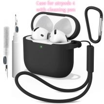 Custodie in silicone per Apple Airpods 4 con kit di pulizia Custodia protettiva per auricolare Bluetooth wireless per Air Pods 4 Custodia protettiva per auricolari
