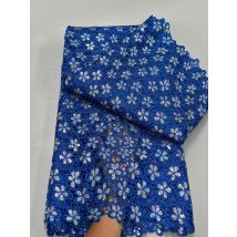 Luxury African Guipure Cord Sequins Lace Fabric 2024 Royal Blue High Quality Nigerian Water Soluble Lace Fabric For Women Dress