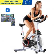 Bicicleta Spinning Indoor - Resistencia Magnética Silenciosa, Monitor Cardíaco, Bluetooth y Contador Calorías | Entrenamiento Aeróbico
