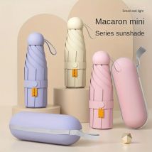 Mini ombrellone da viaggio compatto Ombrello a capsula con protezione UV Ombrelli parasole ultraleggeri a 5 pieghe Manuale protettivo