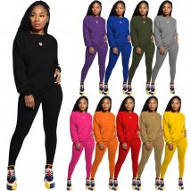 Zweiteiliges Set für Damen, 2-teiliges Set, gestapelte Leggings, Kleidung für Damen, Outfits, gestapelte Hosen, Trainingsanzug, weibliche Herbstkleidung 2024