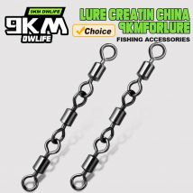 Three Joint Rolling Swivels Fishing Accessories 15~60Pcs Fishing Barrel Swivel Tackle Bass Saltwater Fishing Line Connector Clip