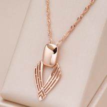 Kinel Neue Mode Glänzende Anhänger Halskette für Frauen Ungewöhnliche Geometrie Hohl 585 Rose Gold Farbe Ethnische Braut Täglichen Edlen Schmuck