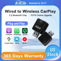 MMB Mini Wireless Apple CarPlay Adapter Andriod Auto Wireless Adapter Plug and Play BT 5.2 für Autoradio mit OEM Wired CarPlay