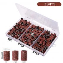 210 sztuk/pudełko Nakładki szlifierskie do elektrycznej frezarki do paznokci 180 # /120 # /80 #   Zestaw frezów do paznokci, pilników i narzędzi do pedicure