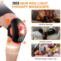 Dispositivo per terapia laser al ginocchio KTS Massaggiatore wireless per alleviare il dolore al ginocchio 70 diodi laser per artrite Terapia di riscaldamento a 2 livelli