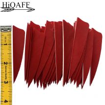 50PCS 3 Zoll natürliche Truthahnfedern Schild geschnitten Bogenschießen Befiederungen Feder Pfeil Befiederung rot 3'' Flügel