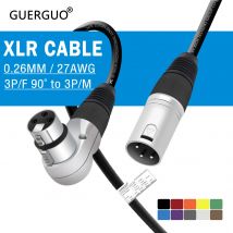 XLR Cable Straight 3Pin XLR Male to Right-Angle 3Pin Female M/F MIC Extension Cord for Powered Speaker Pro Audio Mixer Interface