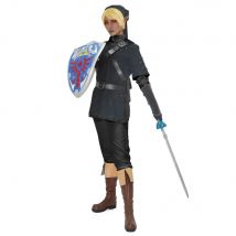 Costume da Guerriero Miccostumes per Uomo, Uniforme Nera Pura, Set Completo con Tunica, Pantaloni, Cintura e Cappello
