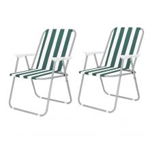 Pack de 2 Sillas de Playa Plegable Tumbona Silla playa portátil para Piscina Jardín Playa Aire Libre
