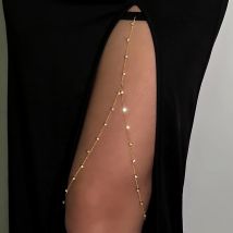 Ingemark Boho Sexy Gummiband Strass Bein Oberschenkel Kette für Frauen Sommer Bikini Einfache Einstellbare Körper Schmuck Zubehör