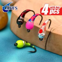 ANFS Ice Fly Fishing Flies Kit of 4Pack with Box, Must Have Ice Flies, Ice Fishing Jigs, Ice Jig Nymph