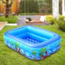 Aufblasbarer Bällebadpool für Kinder, Kleinkinder, Erwachsene, aufblasbarer PVC-Schwimmbecken für Wasserpartys im Innen- und Außenbereich, Hinterhof, Blau