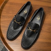 Hanmce Luxury Loafers 2025 Summer Men Genuine Leather Slip-On Shoes Men Dress Shoes