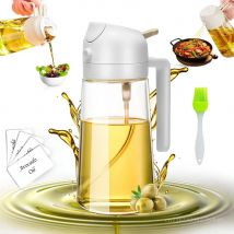 2in1 Olive Oil Dispenser Bottle with Pourer 500ml Plastic Oil Sprayer Cooking Oil Spray Tank BBQ Baking Picnic Kitchen Tool Home