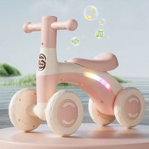 Anti-Tip-Baby-Laufrad im Alter von 1–3 Jahren, 4 Räder, Silent Glider Walker, Spielzeug, Kleinkind-Training, zum Aufsitzen, mit Sicherheitsrädern, für drinnen und draußen