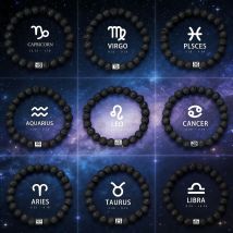 12 Zodiac Bracelet Natural Volcanic Stone Bracelet  Virgo Capricorn Taurus Aquarius Sagittarius Cancer Aries Pisces Gemini Libra