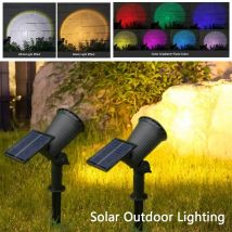 9 faretti solari a LED luci solari per esterni Rgb luci solari per paesaggio Ip65 luminosità impermeabile regolabile per palme da giardino