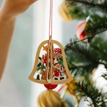 Frohe Weihnachten Hängen Ornament Stern Glocke Weihnachten Baum Holz Anhänger Weihnachten Handwerk Für Zuhause Neue Jahr Navidad Dekoration Holz