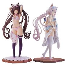 24cm Nekopara Vanille Chocola sexy Anime Mädchen Figur Pflaume Nekopara verkleiden Zeit Action figur Erwachsenen Sammler Modell Puppe Spielzeug
