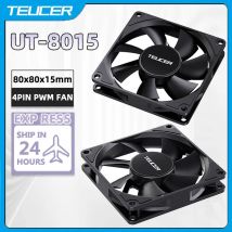 TEUCER 8015 Ventola per case del computer 80mm/92mm PWM a 4 pin Ventola di raffreddamento ultrasottile ad alto flusso d'aria 1200-3000 giri/min Ventola con cuscinetto FDB in cascata
